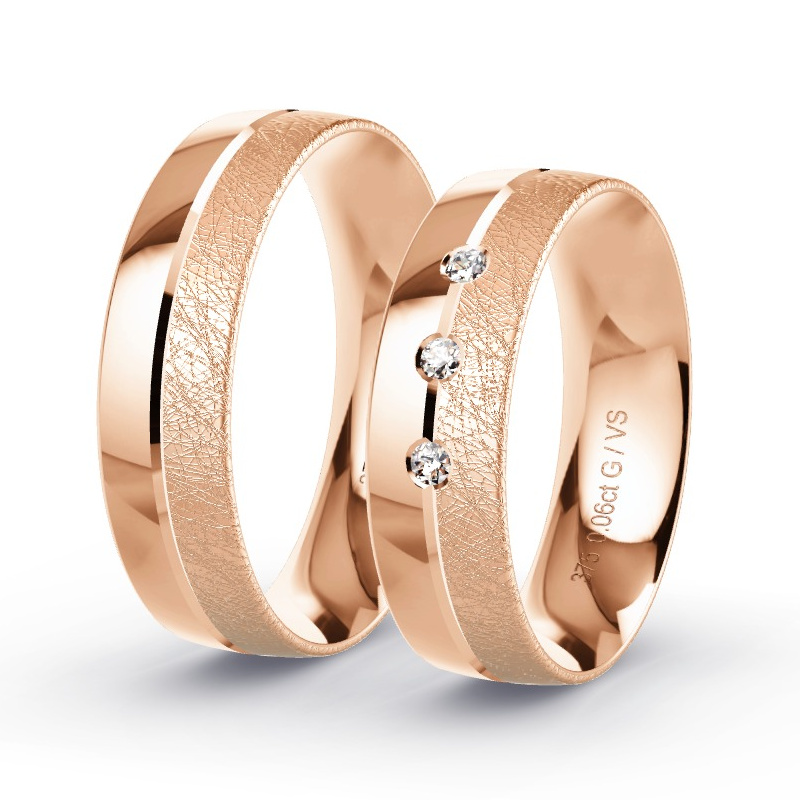 Alianzas Oro rosa - 0.06 kt Diamantes - Modelo N°1303 Alianzas Oro rosa - 0.06 kt Diamantes - Modelo N°1303