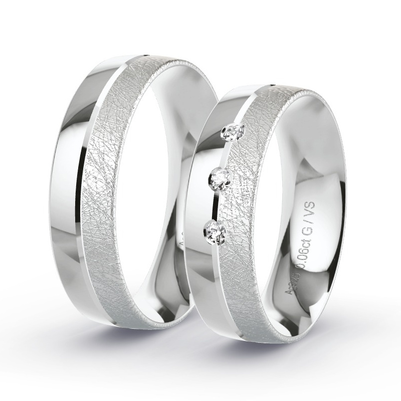 Alianzas Plata - 0.06 kt Diamantes - Modelo N°1303 Alianzas Plata - 0.06 kt Diamantes - Modelo N°1303