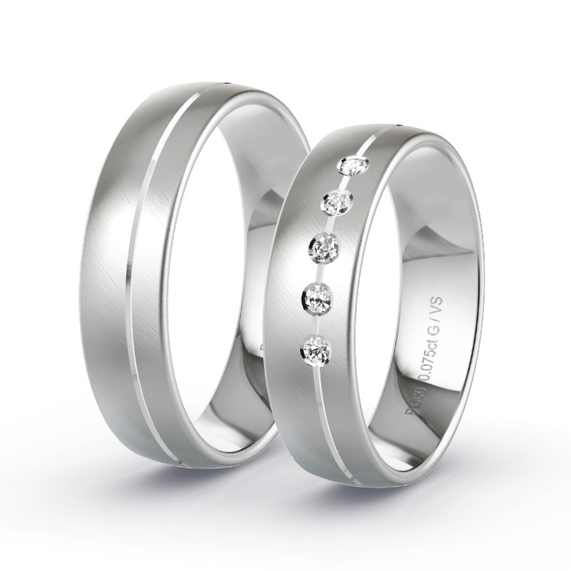 Alianzas Platino - 0.075 kt Diamantes - Modelo N°1305 Alianzas Platino - 0.075 kt Diamantes - Modelo N°1305