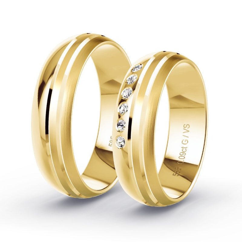 Alianzas Oro amarillo - 0.09 kt Diamantes - Modelo N°1306 Alianzas Oro amarillo - 0.09 kt Diamantes - Modelo N°1306