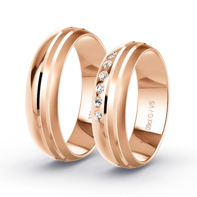 Alianzas Oro rosa - 0.09 kt Diamantes - Modelo N°1306 Alianzas Oro rosa - 0.09 kt Diamantes - Modelo N°1306
