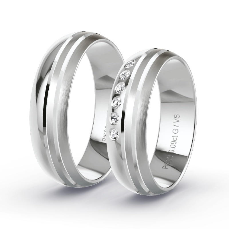 Alianzas Platino - 0.09 kt Diamantes - Modelo N°1306 Alianzas Platino - 0.09 kt Diamantes - Modelo N°1306