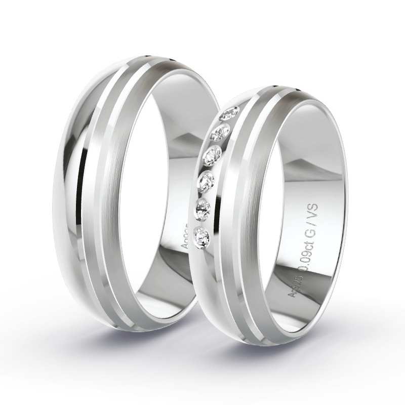 Alianzas Plata - 0.09 kt Diamantes - Modelo N°1306 Alianzas Plata - 0.09 kt Diamantes - Modelo N°1306