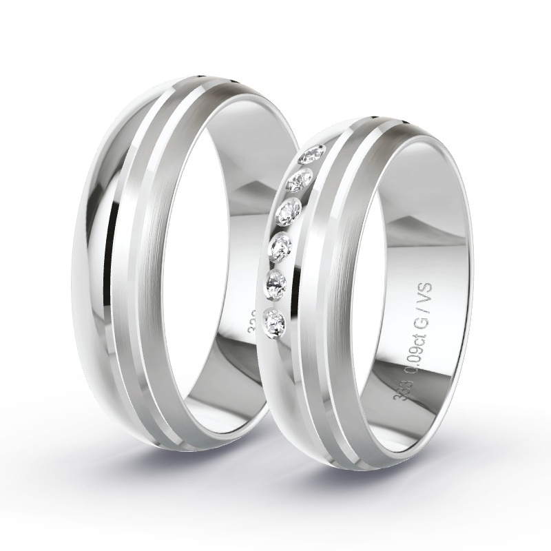 Alianzas Oro blanco - 0.09 kt Diamantes - Modelo N°1306 Alianzas Oro blanco - 0.09 kt Diamantes - Modelo N°1306