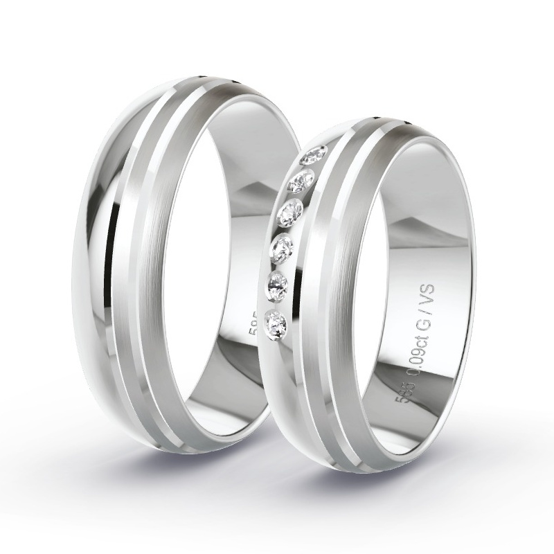 Alianzas Oro blanco - 0.09 kt Diamantes - Modelo N°1306 Alianzas Oro blanco - 0.09 kt Diamantes - Modelo N°1306