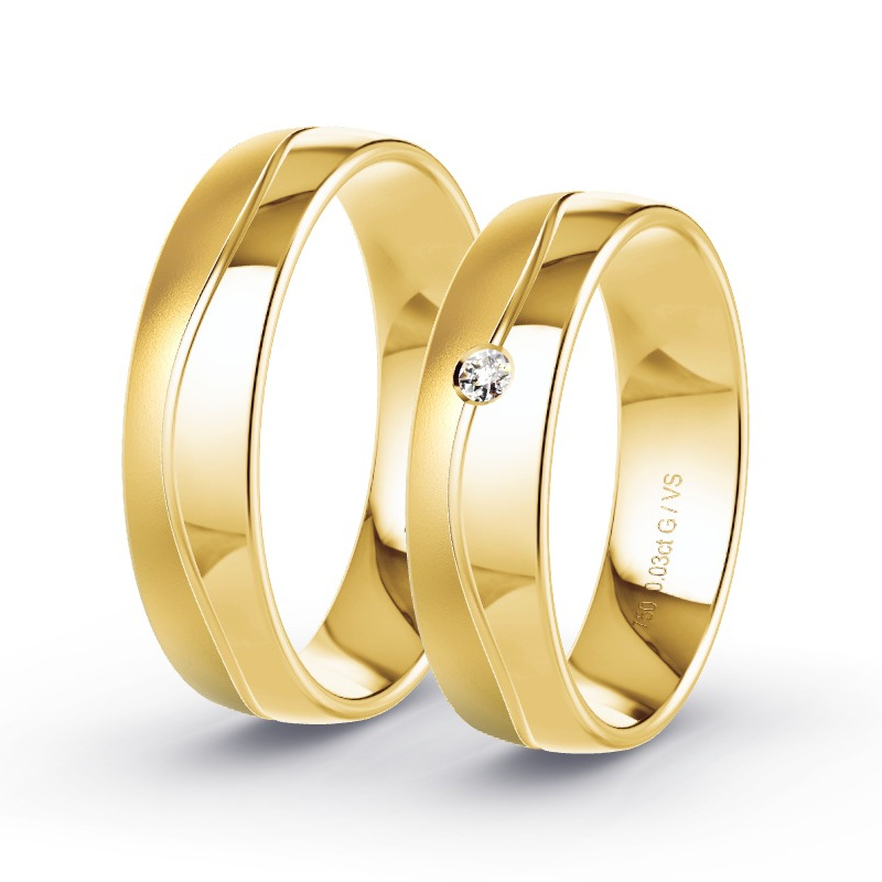 Alianzas Oro amarillo - 0.03 kt Diamantes - Modelo N°1307 Alianzas Oro amarillo - 0.03 kt Diamantes - Modelo N°1307