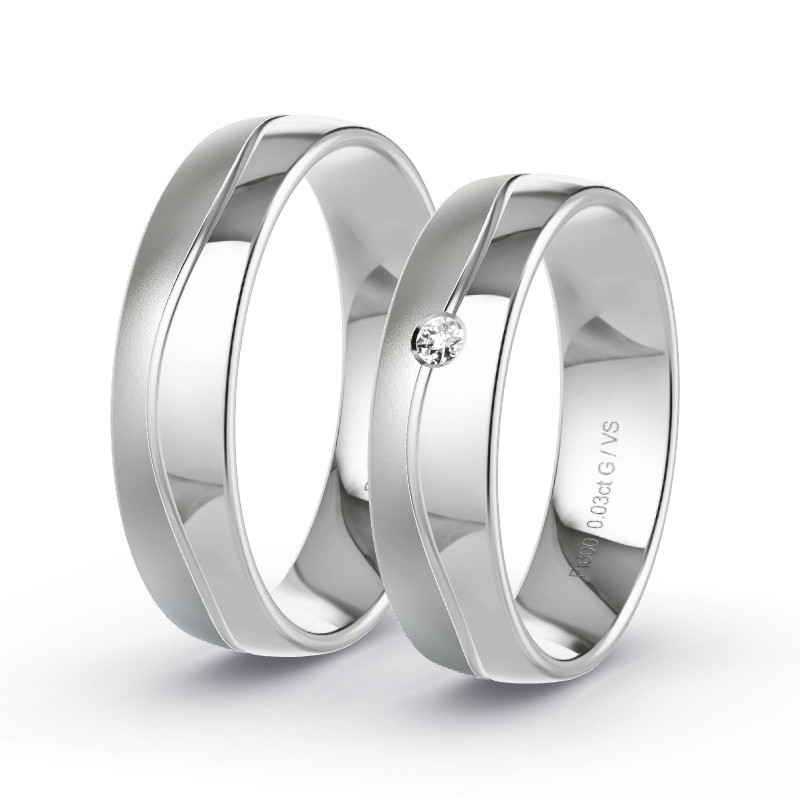 Alianzas Platino - 0.03 kt Diamantes - Modelo N°1307 Alianzas Platino - 0.03 kt Diamantes - Modelo N°1307