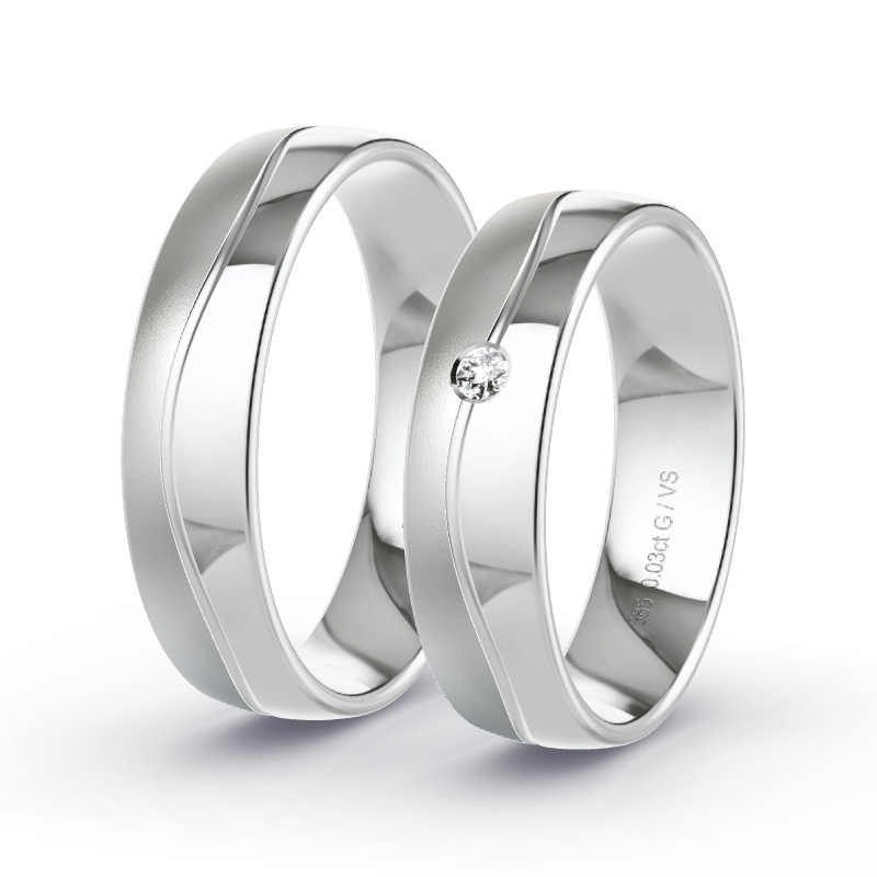 Alianzas Oro blanco - 0.03 kt Diamantes - Modelo N°1307 Alianzas Oro blanco - 0.03 kt Diamantes - Modelo N°1307