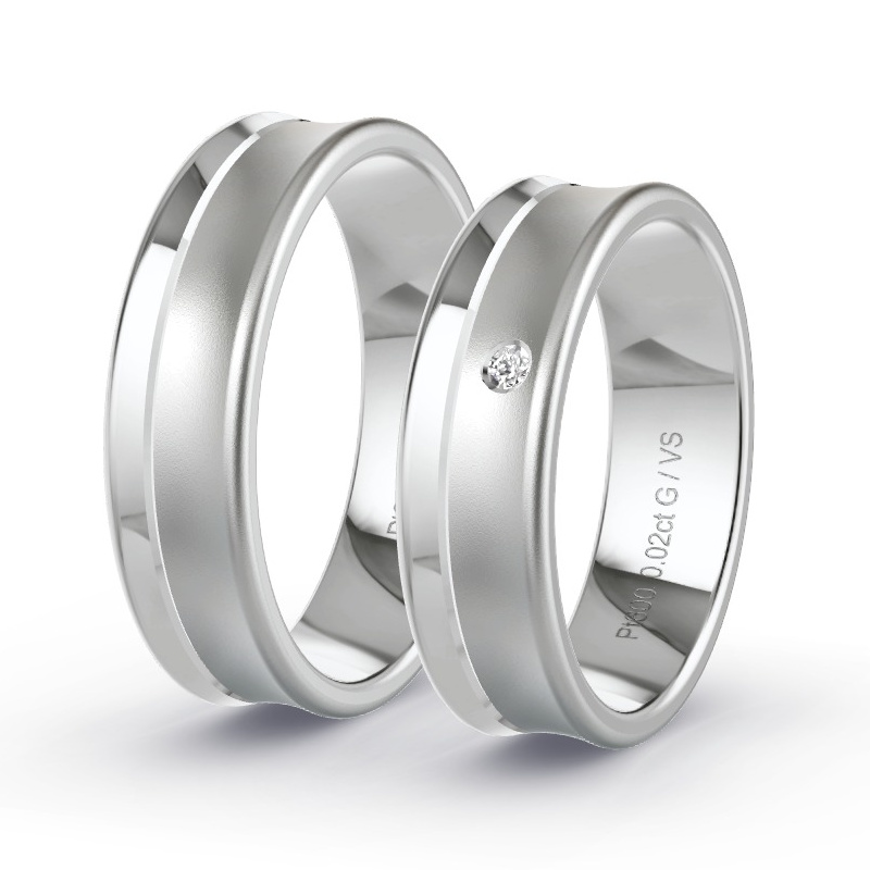 Alianzas Platino - 0.02 kt Diamantes - Modelo N°1308 Alianzas Platino - 0.02 kt Diamantes - Modelo N°1308