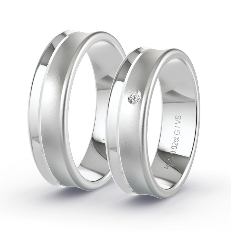 Alianzas Plata - 0.02 kt Diamantes - Modelo N°1308 Alianzas Plata - 0.02 kt Diamantes - Modelo N°1308