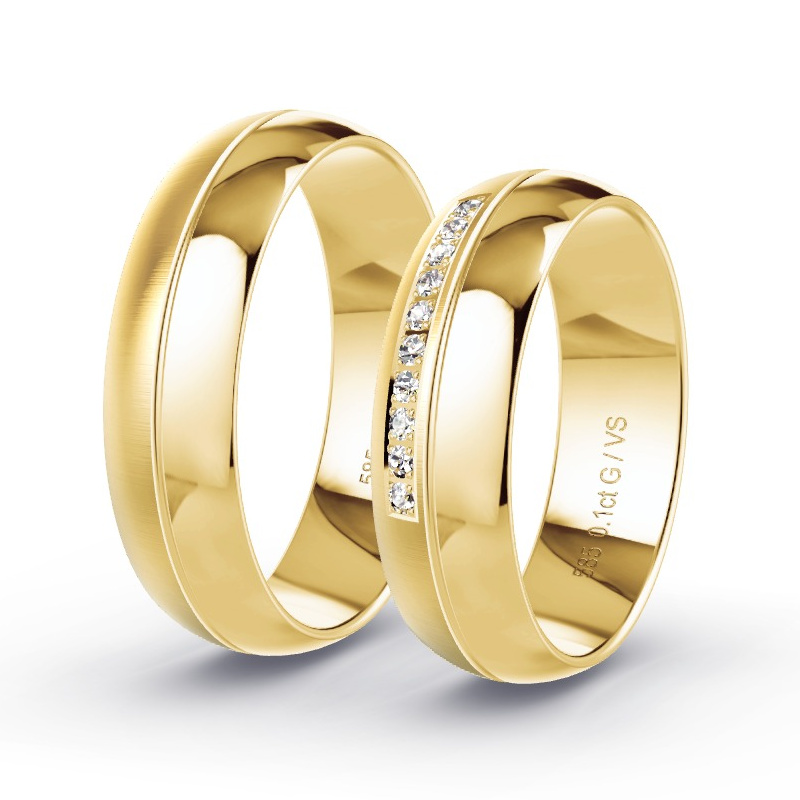 Alianzas Oro amarillo - 0.10 kt Diamantes - Modelo N°1309 Alianzas Oro amarillo - 0.10 kt Diamantes - Modelo N°1309