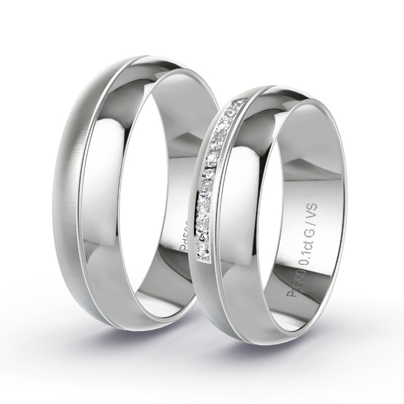 Alianzas Paladio - 0.10 kt Diamantes - Modelo N°1309 Alianzas Paladio - 0.10 kt Diamantes - Modelo N°1309
