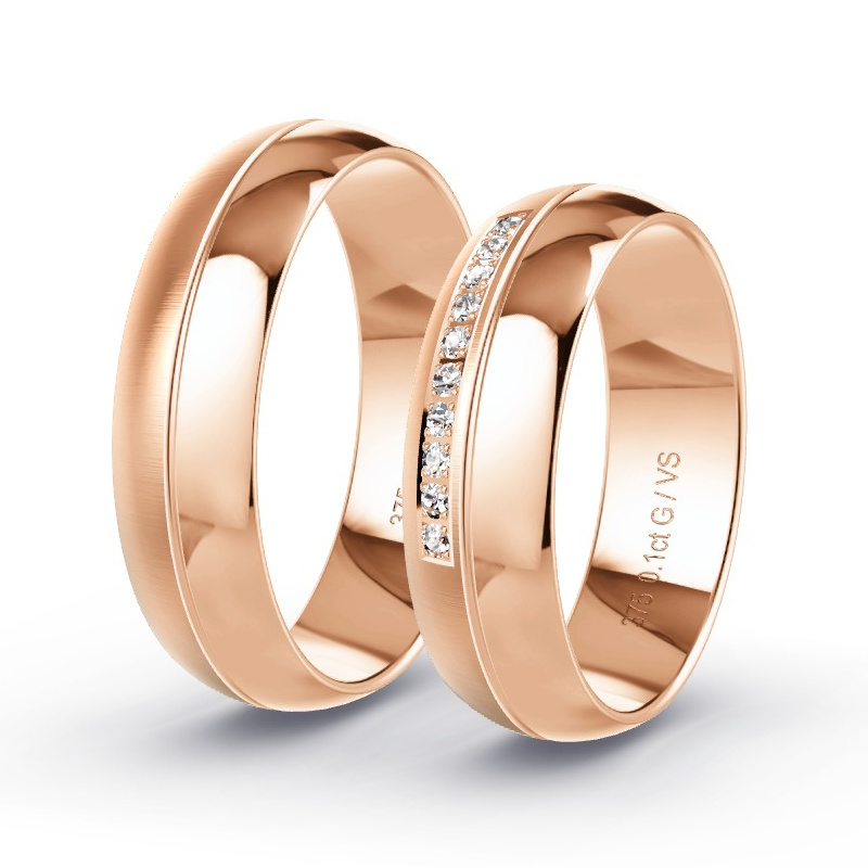 Alianzas Oro rosa - 0.10 kt Diamantes - Modelo N°1309 Alianzas Oro rosa - 0.10 kt Diamantes - Modelo N°1309