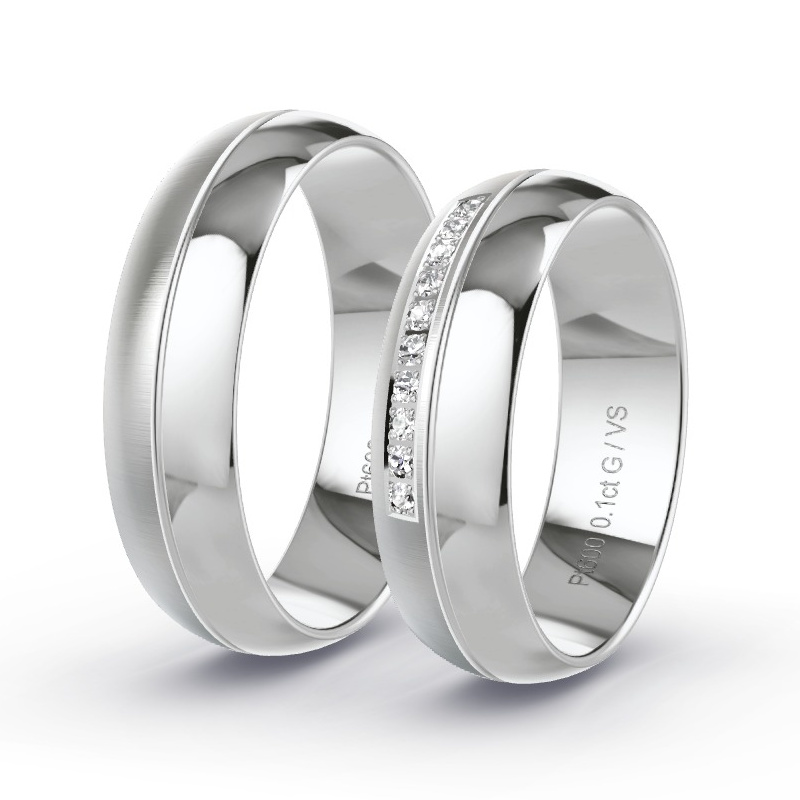 Alianzas Platino - 0.10 kt Diamantes - Modelo N°1309 Alianzas Platino - 0.10 kt Diamantes - Modelo N°1309