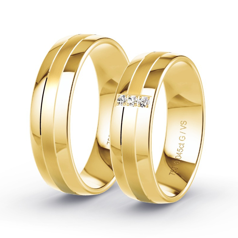 Alianzas Oro amarillo - 0.045 kt Diamantes - Modelo N°1310 Alianzas Oro amarillo - 0.045 kt Diamantes - Modelo N°1310