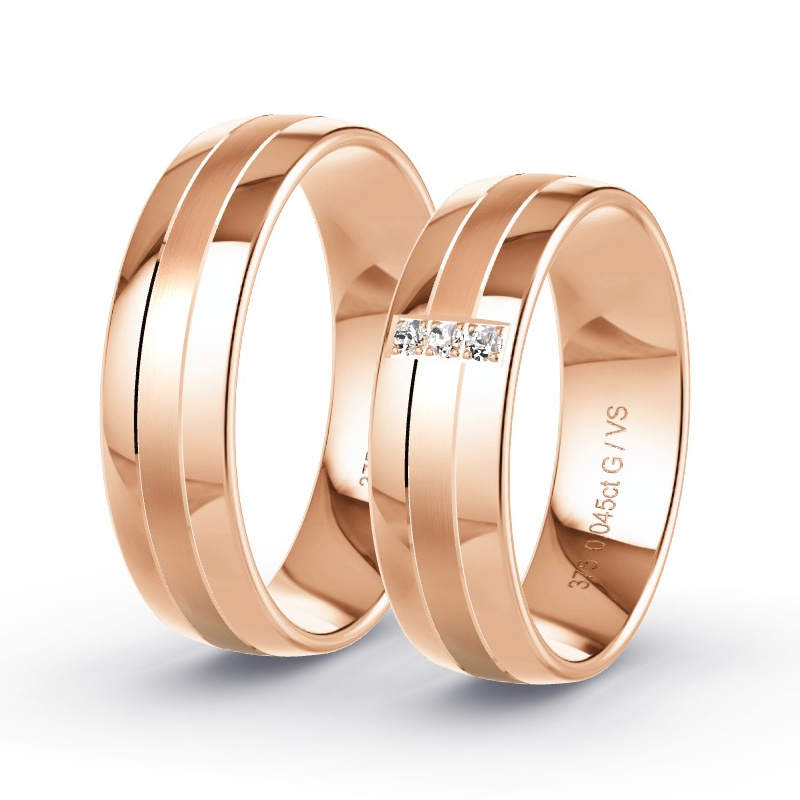 Alianzas Oro rosa - 0.045 kt Diamantes - Modelo N°1310 Alianzas Oro rosa - 0.045 kt Diamantes - Modelo N°1310