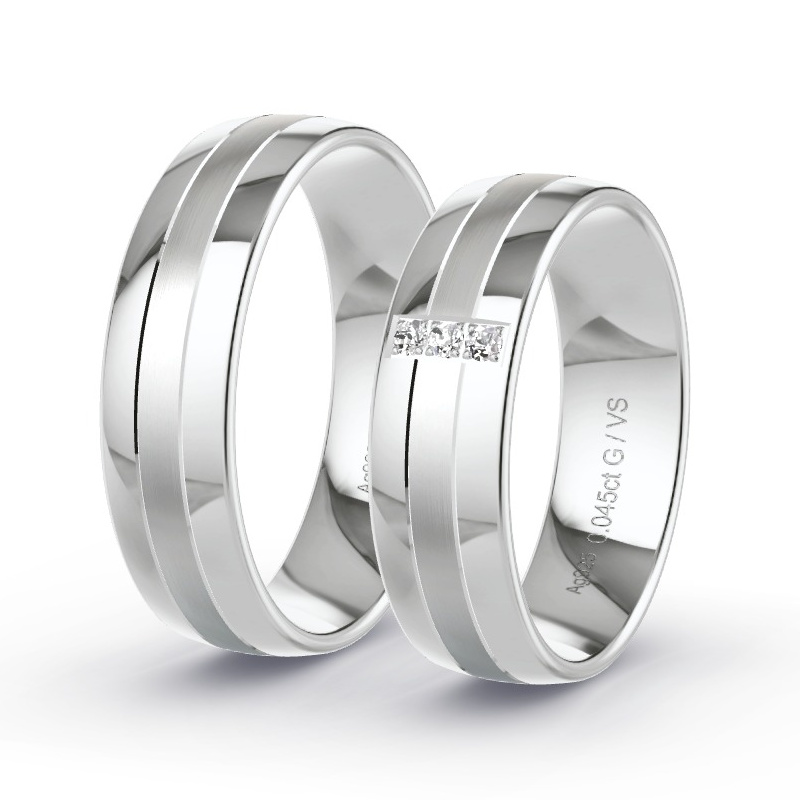 Alianzas Plata - 0.045 kt Diamantes - Modelo N°1310 Alianzas Plata - 0.045 kt Diamantes - Modelo N°1310