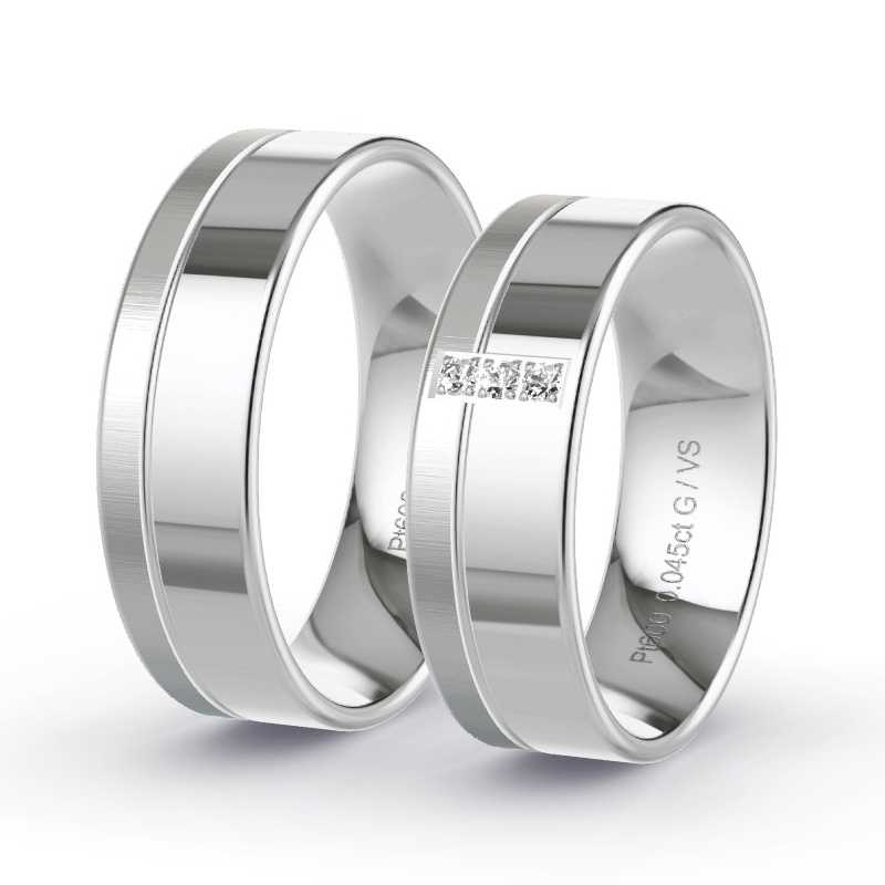 Alianzas Platino - 0.045 kt Diamantes - Modelo N°1311 Alianzas Platino - 0.045 kt Diamantes - Modelo N°1311