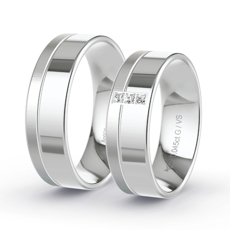 Alianzas Plata - 0.045 kt Diamantes - Modelo N°1311 Alianzas Plata - 0.045 kt Diamantes - Modelo N°1311