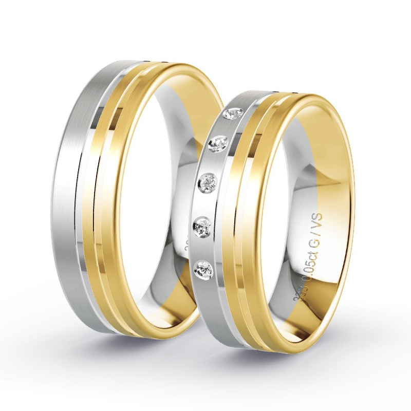 Alianzas Oro amarillo/oro blanco - 0.05 kt Diamantes - Modelo N°1312 Alianzas Oro amarillo/oro blanco - 0.05 kt Diamantes - Modelo N°1312