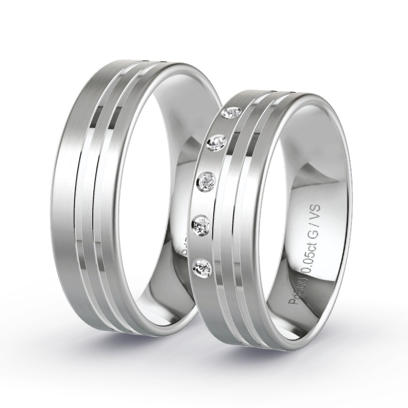 Alianzas Paladio - 0.05 kt Diamantes - Modelo N°1312 Alianzas Paladio - 0.05 kt Diamantes - Modelo N°1312