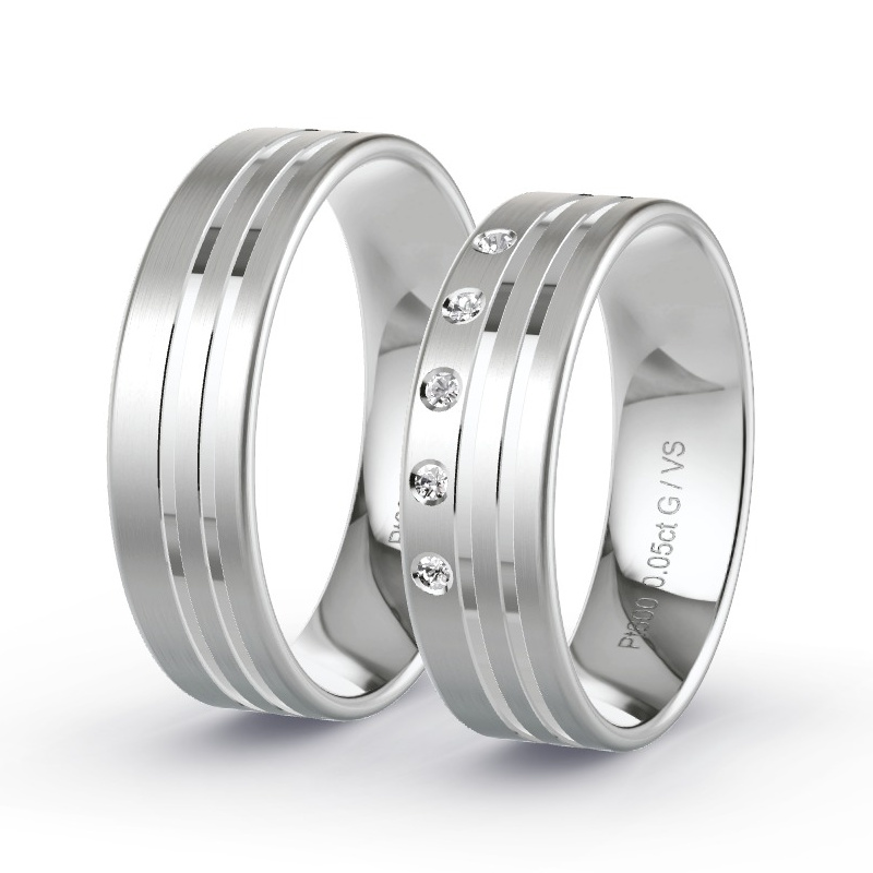 Alianzas Platino - 0.05 kt Diamantes - Modelo N°1312 Alianzas Platino - 0.05 kt Diamantes - Modelo N°1312