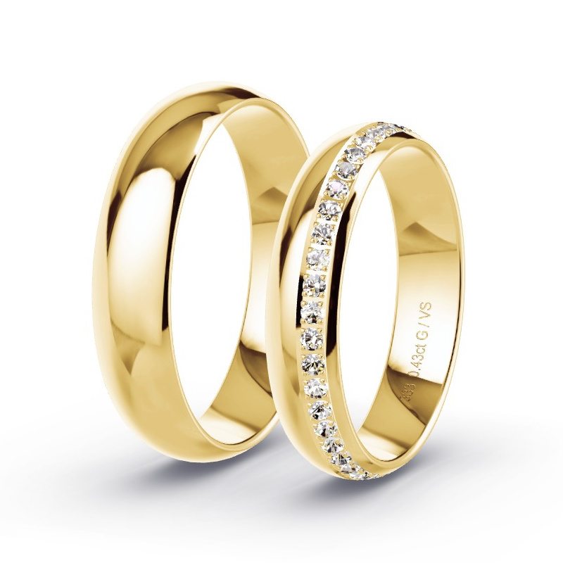 Alianzas Oro amarillo - 0.42 kt Diamantes - Modelo N°1401 Alianzas Oro amarillo - 0.42 kt Diamantes - Modelo N°1401