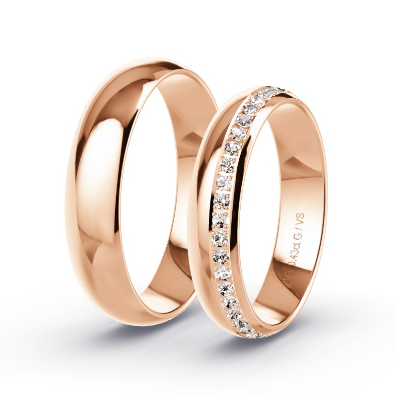 Alianzas Oro rosa - 0.42 kt Diamantes - Modelo N°1401 Alianzas Oro rosa - 0.42 kt Diamantes - Modelo N°1401