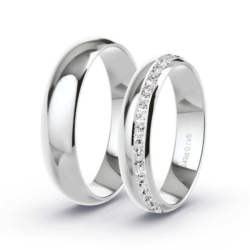 Alianzas Oro blanco - 0.42 kt Diamantes - Modelo N°1401 Alianzas Oro blanco - 0.42 kt Diamantes - Modelo N°1401