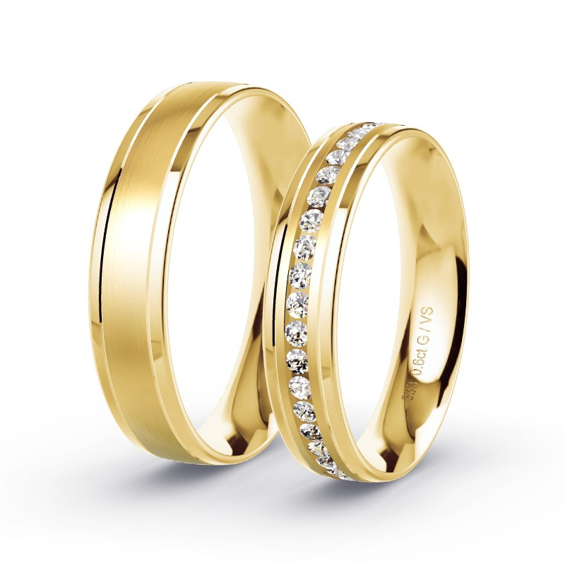 Alianzas Oro amarillo - 0.60 kt Diamantes - Modelo N°1402 Alianzas Oro amarillo - 0.60 kt Diamantes - Modelo N°1402