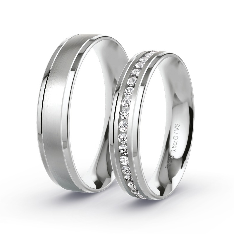 Alianzas Paladio - 0.60 kt Diamantes - Modelo N°1402 Alianzas Paladio - 0.60 kt Diamantes - Modelo N°1402
