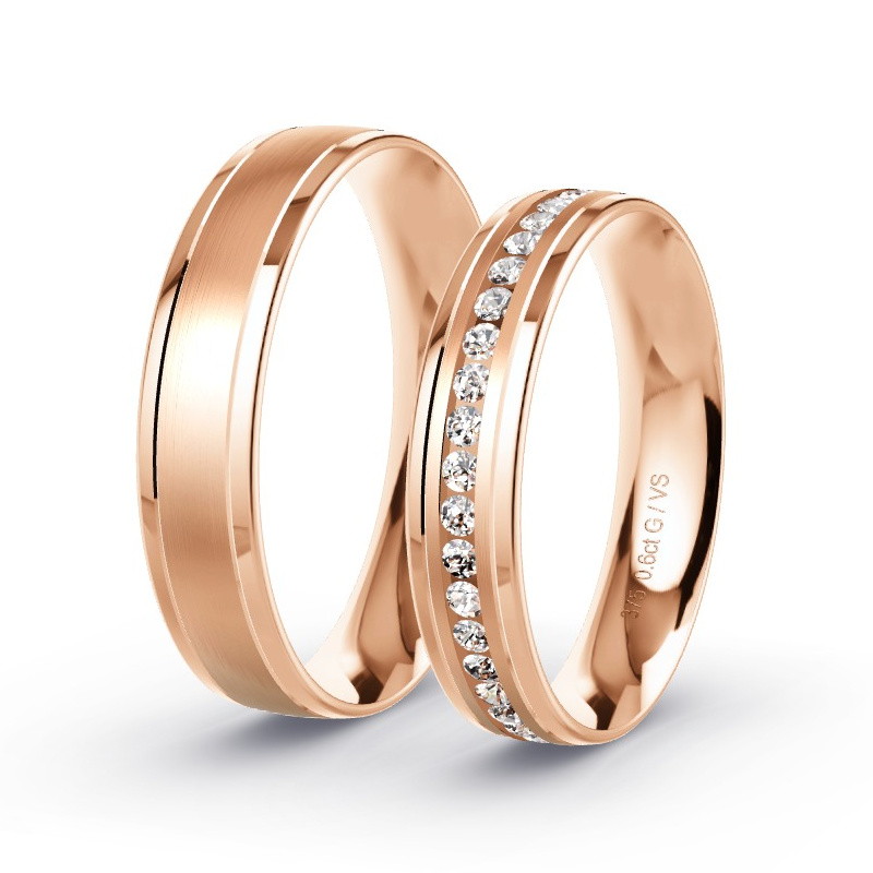 Alianzas Oro rosa - 0.60 kt Diamantes - Modelo N°1402 Alianzas Oro rosa - 0.60 kt Diamantes - Modelo N°1402