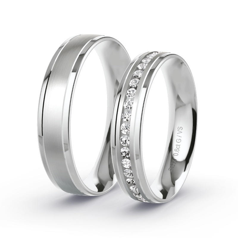 Alianzas Platino - 0.60 kt Diamantes - Modelo N°1402 Alianzas Platino - 0.60 kt Diamantes - Modelo N°1402