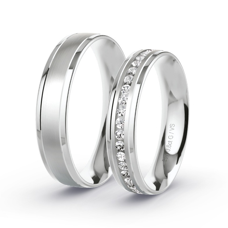Alianzas Oro blanco - 0.60 kt Diamantes - Modelo N°1402 Alianzas Oro blanco - 0.60 kt Diamantes - Modelo N°1402