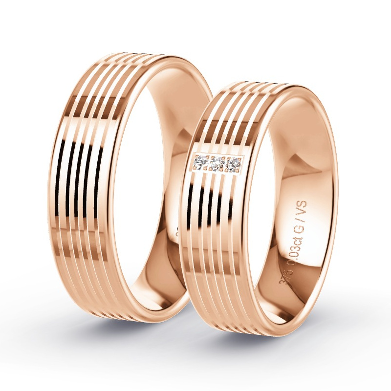 Alianzas Oro rosa - 0.03 kt Diamantes - Modelo N°1403 Alianzas Oro rosa - 0.03 kt Diamantes - Modelo N°1403