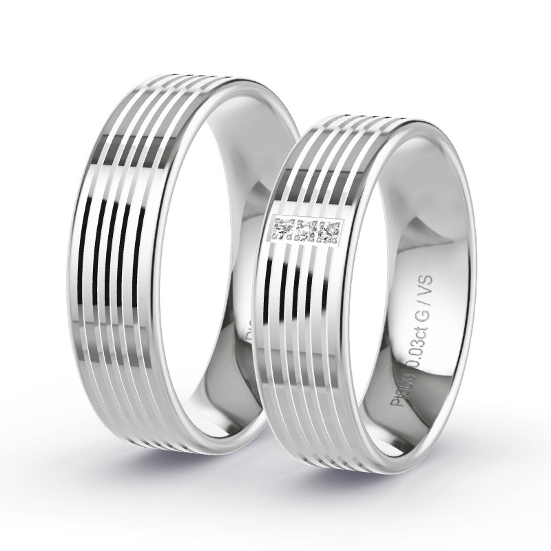 Alianzas Platino - 0.03 kt Diamantes - Modelo N°1403 Alianzas Platino - 0.03 kt Diamantes - Modelo N°1403