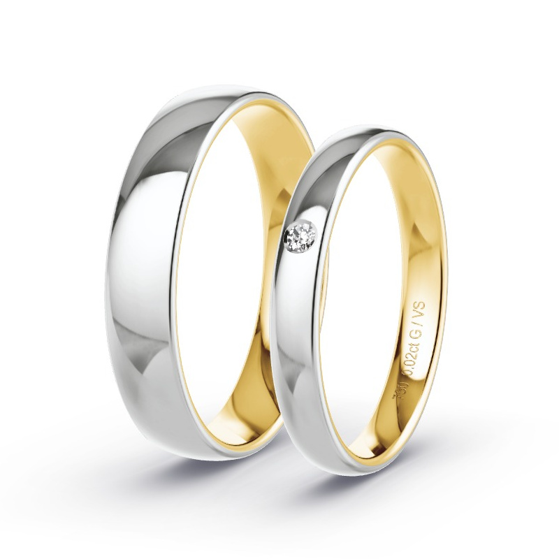 Alianzas Oro amarillo/oro blanco - 0.02 kt Diamantes - Modelo N°1404