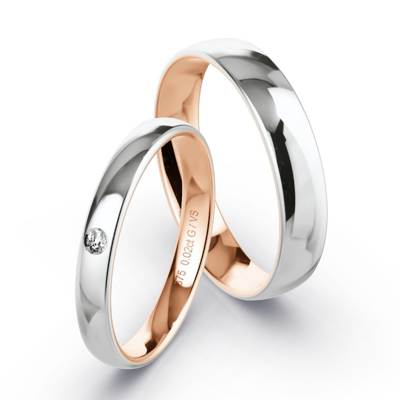Anillo De Bodas De Oro Con Textura Rústica Para Mujer Con Diamante