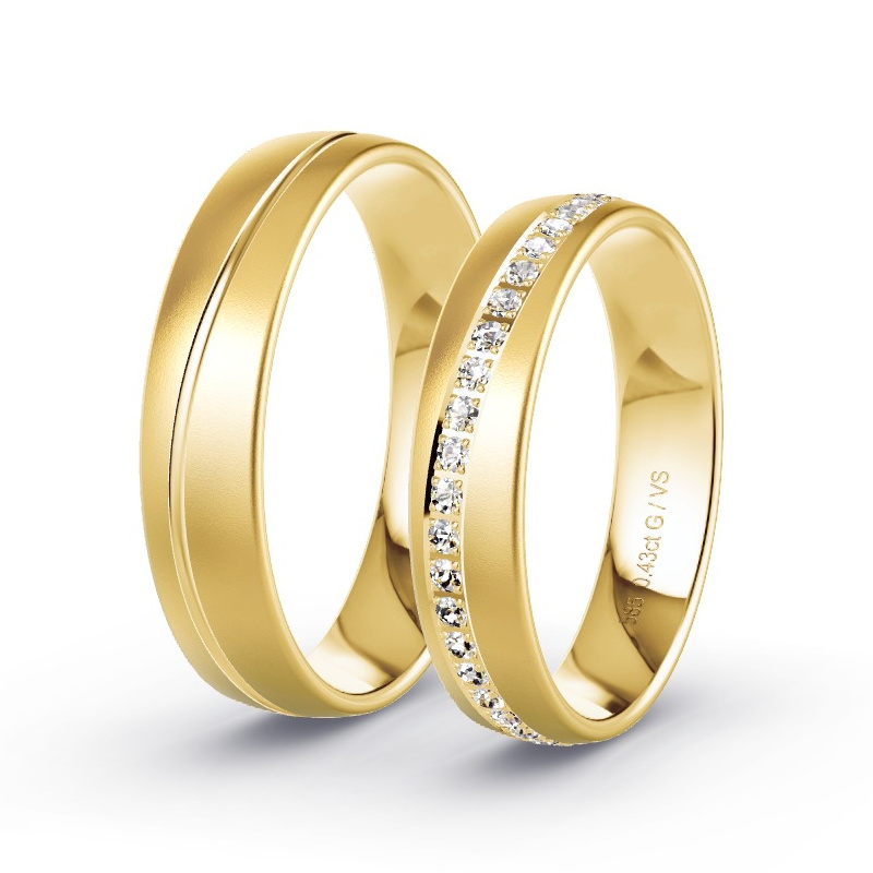 Alianzas Oro amarillo - 0.43 kt Diamantes - Modelo N°1406 Alianzas Oro amarillo - 0.43 kt Diamantes - Modelo N°1406