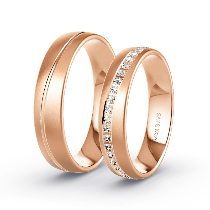 Alianzas Oro rosa - 0.43 kt Diamantes - Modelo N°1406 Alianzas Oro rosa - 0.43 kt Diamantes - Modelo N°1406
