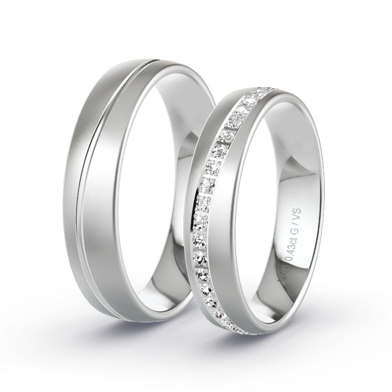 Alianzas Plata - 0.43 kt Diamantes - Modelo N°1406 Alianzas Plata - 0.43 kt Diamantes - Modelo N°1406