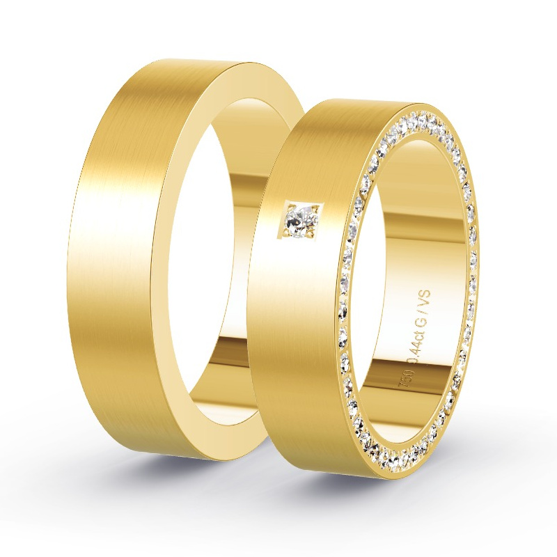 Alianzas Oro amarillo - 0.45 kt Diamantes - Modelo N°1407 Alianzas Oro amarillo - 0.45 kt Diamantes - Modelo N°1407