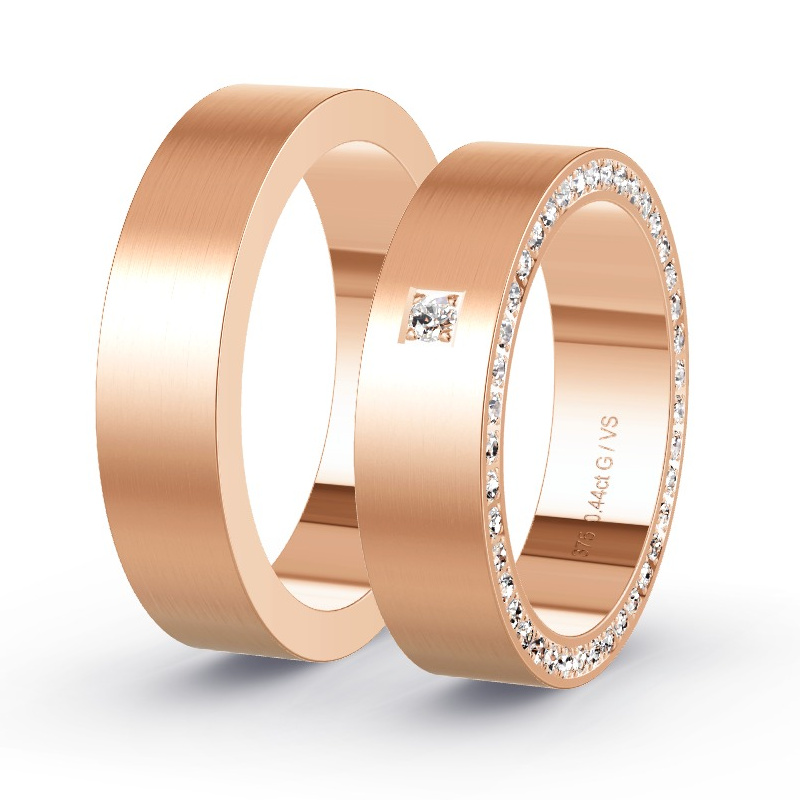 Alianzas Oro rosa - 0.45 kt Diamantes - Modelo N°1407 Alianzas Oro rosa - 0.45 kt Diamantes - Modelo N°1407