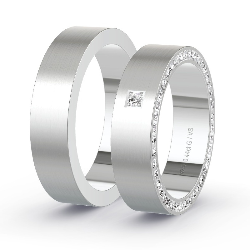 Alianzas Plata - 0.45 kt Diamantes - Modelo N°1407 Alianzas Plata - 0.45 kt Diamantes - Modelo N°1407