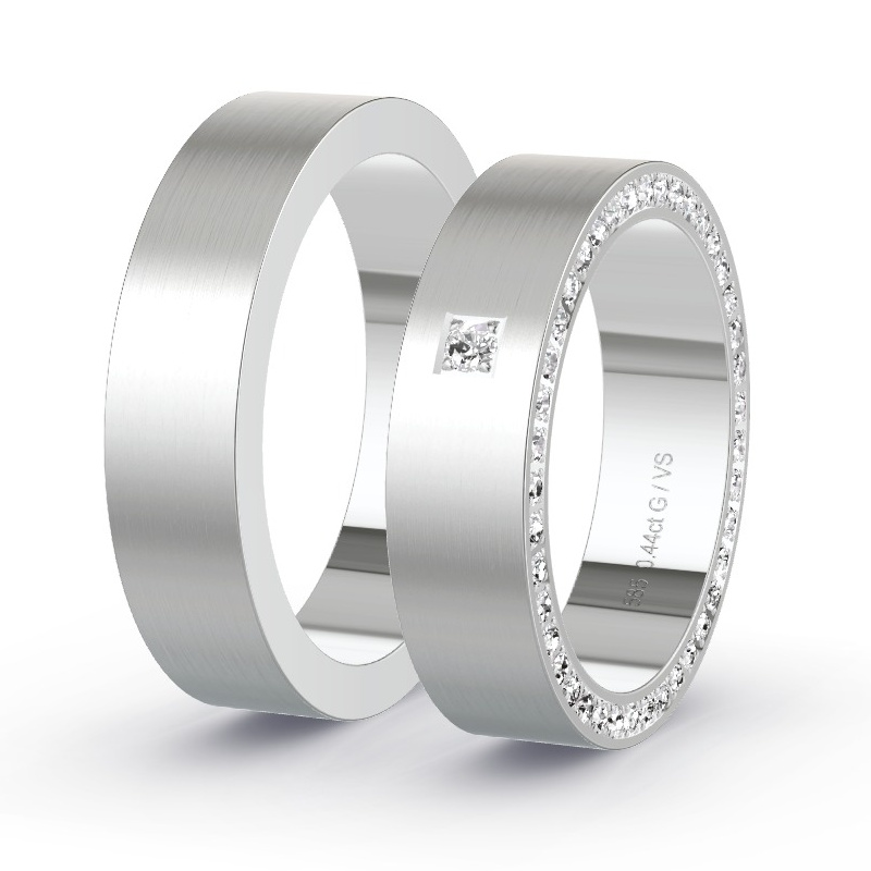 Alianzas Oro blanco - 0.45 kt Diamantes - Modelo N°1407 Alianzas Oro blanco - 0.45 kt Diamantes - Modelo N°1407