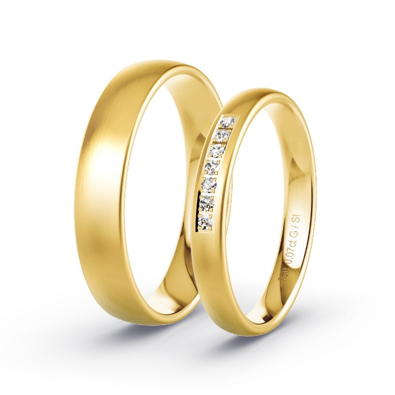 Alianzas Oro amarillo - 0.07 kt Diamantes - Modelo N°1408 Alianzas Oro amarillo - 0.07 kt Diamantes - Modelo N°1408