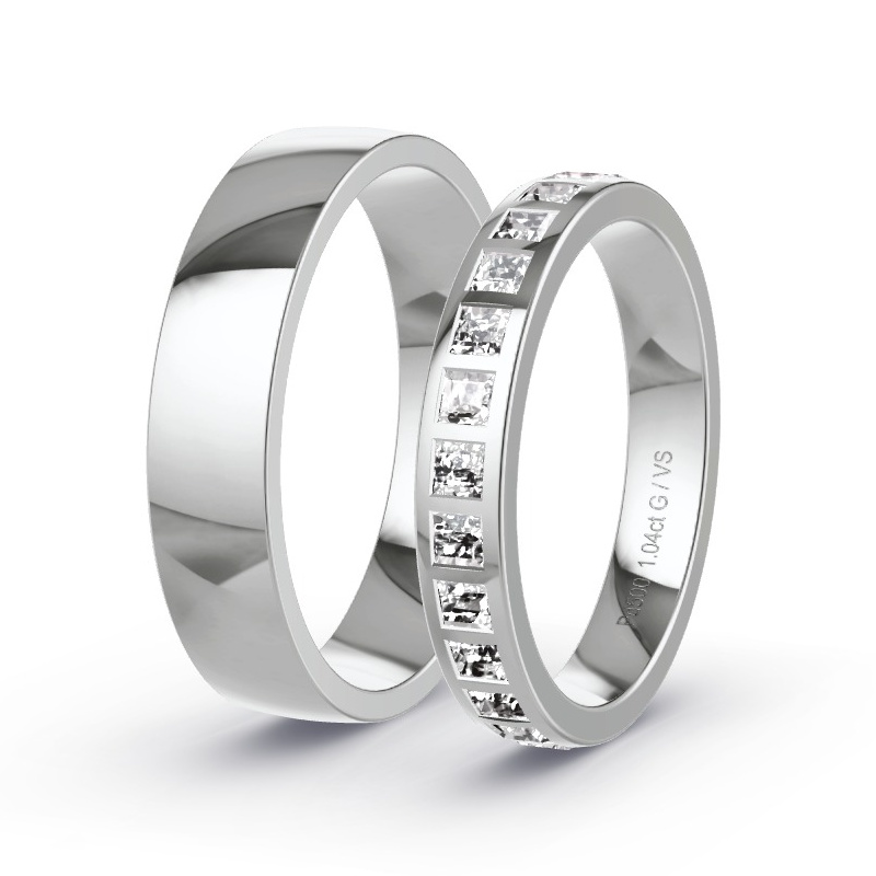 Alianzas Paladio - 1.00 kt Diamantes - Modelo N°1502 Alianzas Paladio - 1.00 kt Diamantes - Modelo N°1502