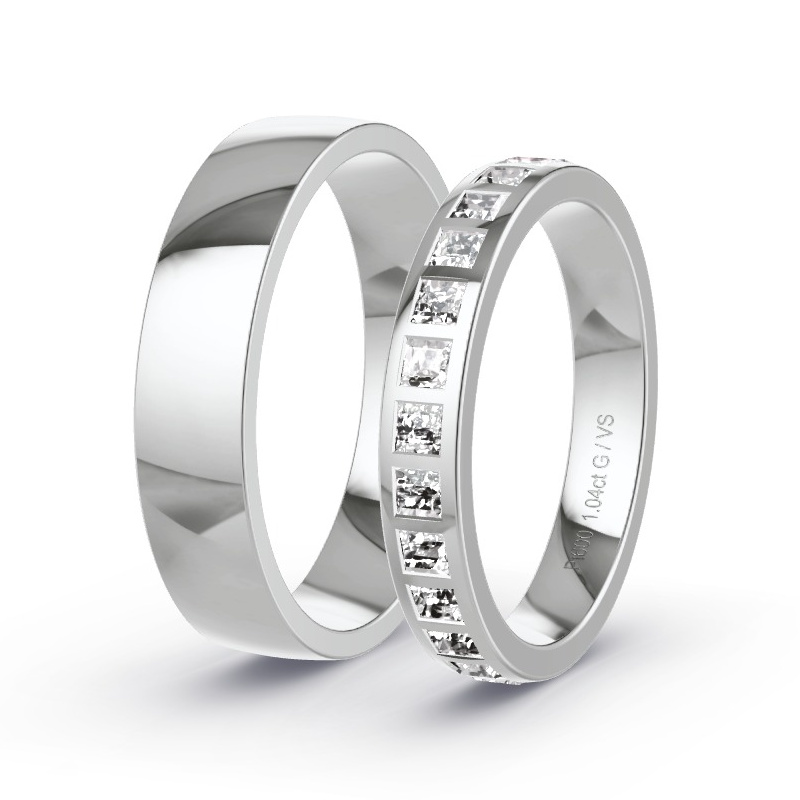 Alianzas Platino - 1.00 kt Diamantes - Modelo N°1502 Alianzas Platino - 1.00 kt Diamantes - Modelo N°1502