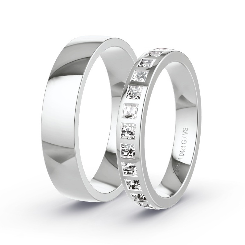 Alianzas Plata - 1.00 kt Diamantes - Modelo N°1502 Alianzas Plata - 1.00 kt Diamantes - Modelo N°1502