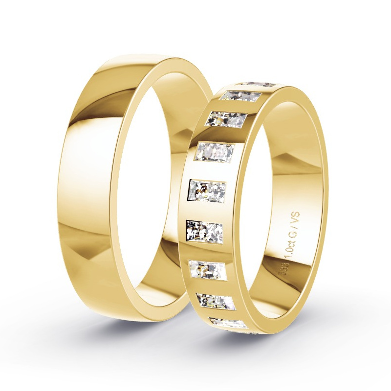 Alianzas Oro amarillo - 1.00 kt Diamantes - Modelo N°1503 Alianzas Oro amarillo - 1.00 kt Diamantes - Modelo N°1503